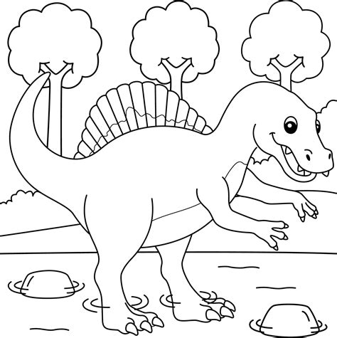 Spinosaurus Zum Ausmalen F R Kinder Vektor Kunst Bei Vecteezy