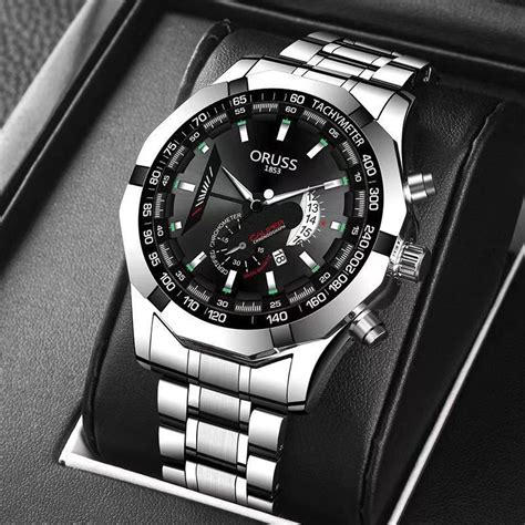 Oruss Original Men Stainless Steel Date Waterproof Luxury Business