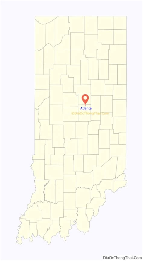 Map of Atlanta town, Indiana - Thong Thai Real