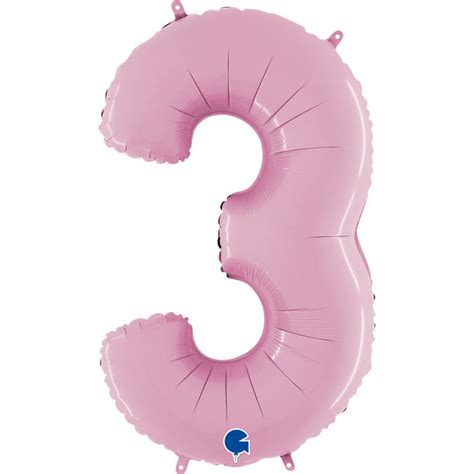 Balon Foliowy Cyfra 3 Różowa Pastel Pink 66 cm Grabo Balony Foliowe