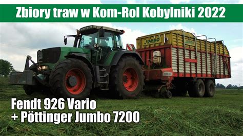 Zbiory traw w Kom Rol Kobylniki Fendt 926 Pöttinger Jumbo 7200