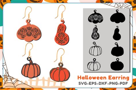 Halloween Earring Svg Pumpkin Earring Graphic By SvgProPlus Creative