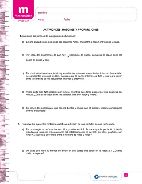 1 Actividades Razones Y Proporciones