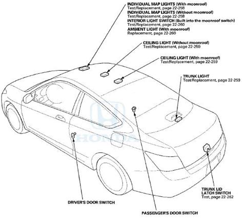 Honda Accord Component Location Index Interior Lights Body Electrical Honda Accord Mk8