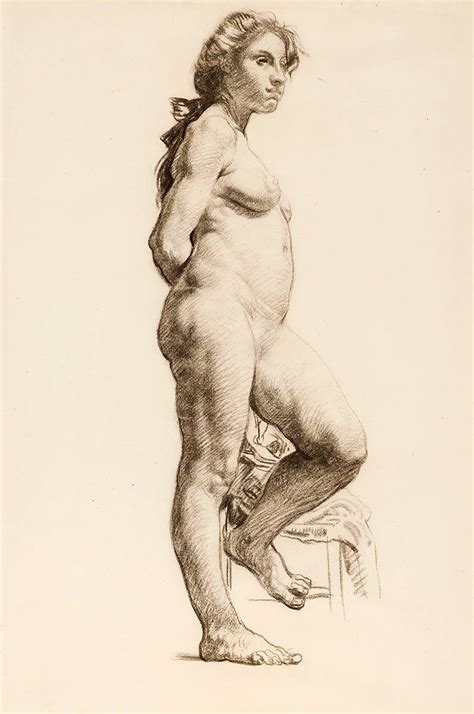 FEMALE NUDE WITH HAND BEHIND BACK By Sir William Orpen KBE RA RI RHA