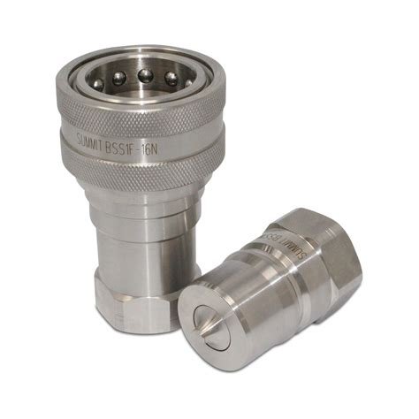 1 NPT ISO 7241 B Stainless Steel Quick Disconnect Hydraulic Coupler