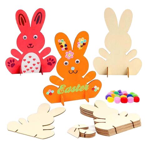 Unfinished Wooden Bunny Cutout Wood Slices For Classroom Party