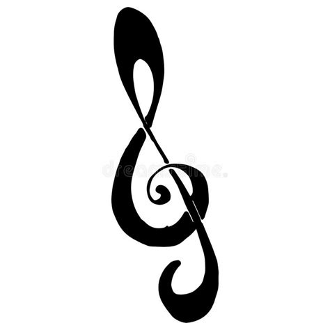 Treble Clef Vector Illustration Of Treble Clef Sketch Musical Notes Hand Drawn Treble Clef