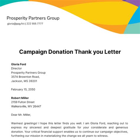 Free Donation Letter Templates Editable And Printable