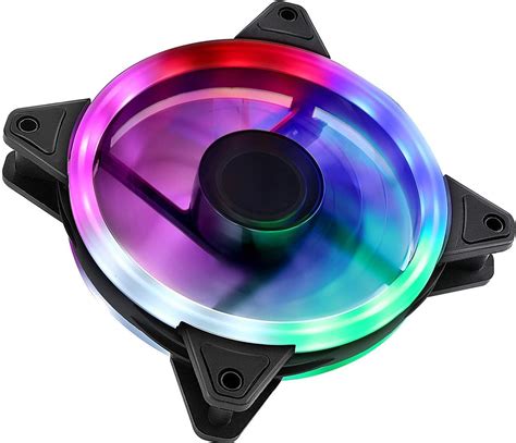 UpHere Wireless RGB LED Case Fan 3 Pack 120mm Quiet Edition High