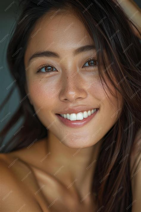 Premium Photo Portrait Of A Beautiful Smiling Asian Woman With