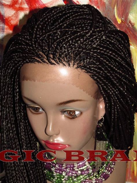 Fully Braided Lace Front Wig Corn Row Box Braids Color 1 Jet Etsy