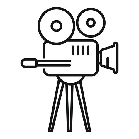 Movie Camera Icon Outline Vector Film Cinema 14862586 Vector Art At