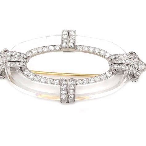 Cartier Diamond Pin 18k Yellow Gold And Platinum Brooch Antique Design