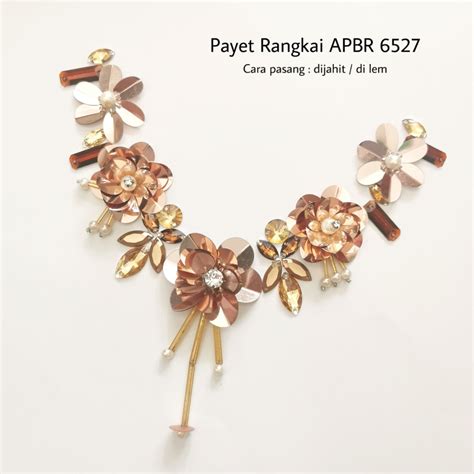 Jual Payet Rangkai Bunga 3d Apbr Kompilasi Gold Bunga Jahit Shopee