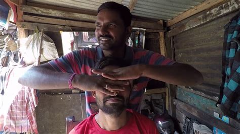 Amazing Head Massage By Indian Barber Street Barber Youtube