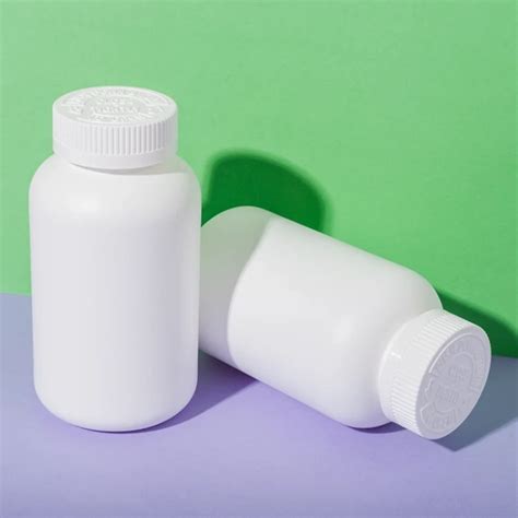 White HDPE Plastic 400cc Blank Supplement Bottle UKPACK