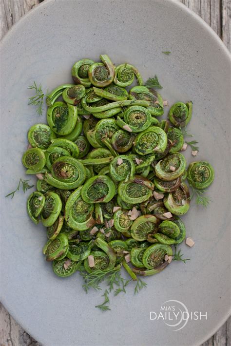 Sautéed Fiddleheads With Garlic And Dill Mias Daily Dish Recipe