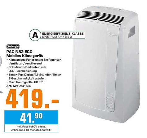 Delonghi Pac N82 Eco Mobiles Klimagerät Angebot bei Saturn 1Prospekte de