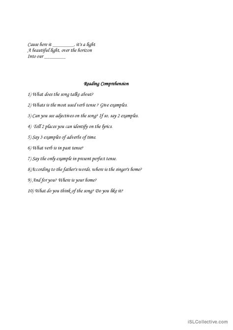 Million Miles Jason Mraz English Esl Worksheets Pdf Doc