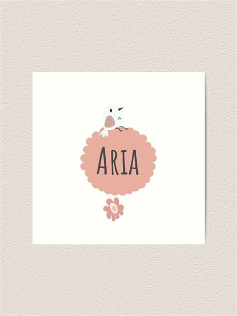 Aria Cute Girl Names For Daughters Personalized Name Art Print