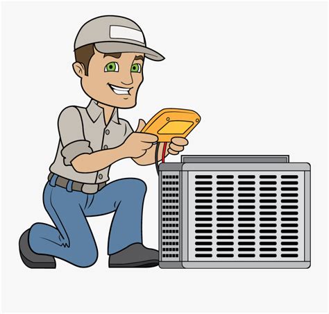 Electrician Clipart Hvac Technician - Ac Technician Cartoon Png , Free ...