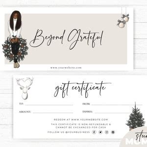 Christmas Gift Card Template Printable and Editable Gift - Etsy