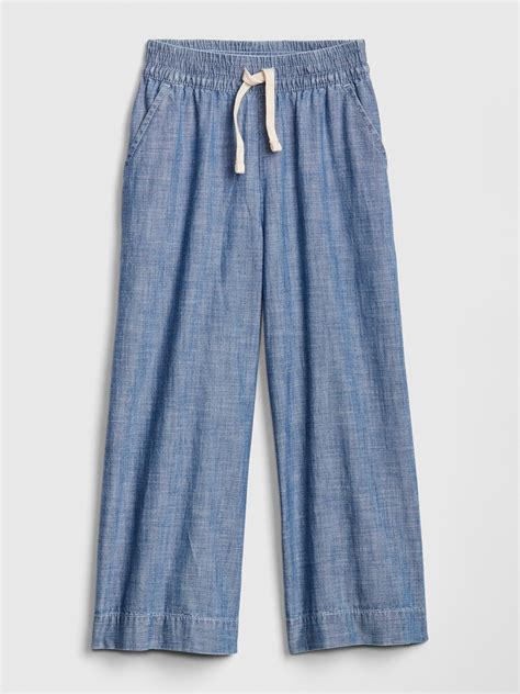 Kids Chambray Wide Leg Pants Gap