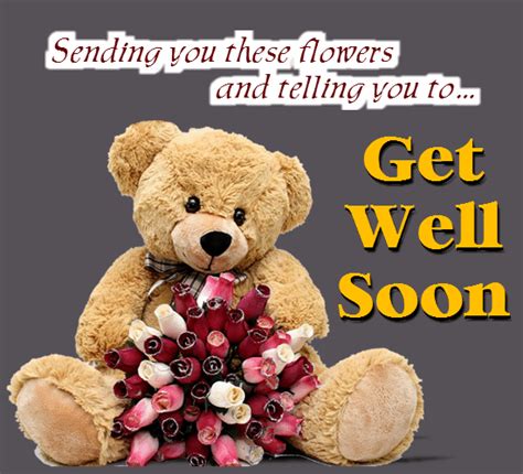 Sending You Flowers And Get Well Soon Animated Birthday Cards Get