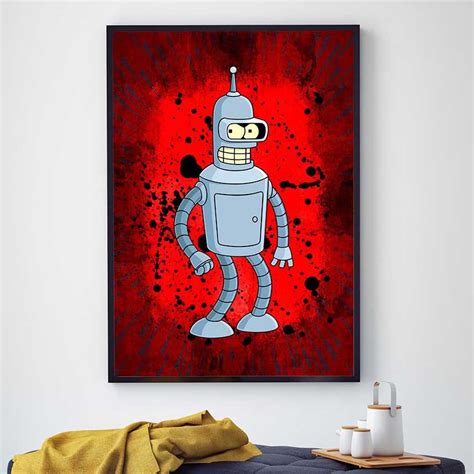 Bender Futurama Poster Futurama Painting Bender Print Movie Poster