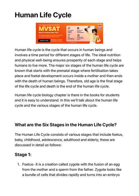 SOLUTION: Human life cycle various stages and important faqs - Studypool