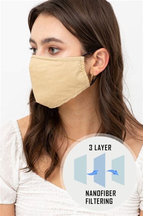 Washable Face Mask Adults Reusable 3 Layers Filter Pocket Etsy