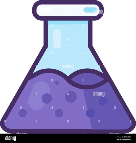 Glass Laboratory Flask Icon Experiment Cone Vessel With Violet