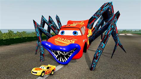 Giant Lightning Mcqueen Spider Eater Vs Lightning Mcqueen Escape From