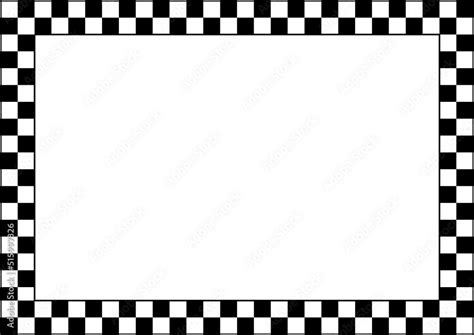 Abstract Checkered Round Frame Black Racing Square Frames With Chess