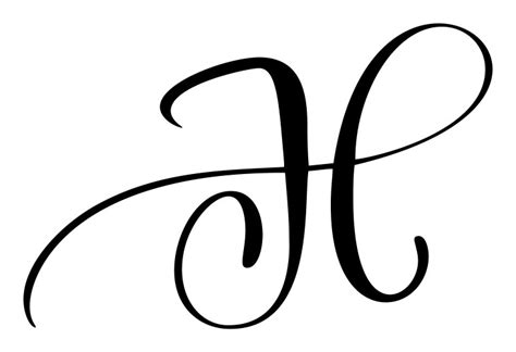 Hand drawn calligraphy letter h script Royalty Free Vector