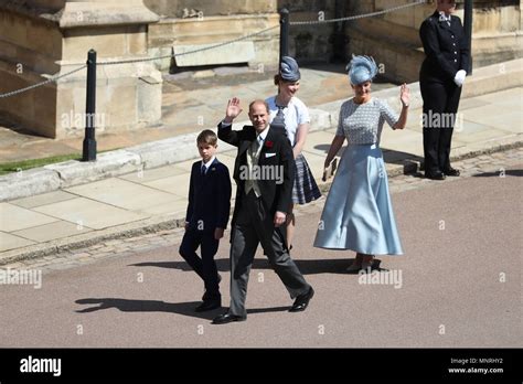 The Earl And Countess Of Wessex James Viscount Severn And Lady Louise Windsor Arrive At St