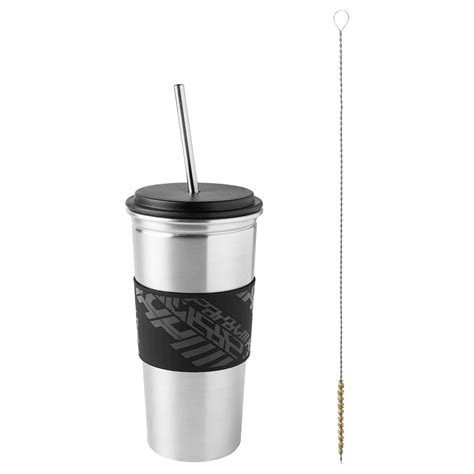 LÅnespelare Insulated Tumbler W Lid And Straw Black Ikea