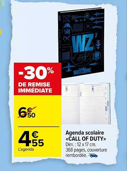 Offre Agenda Scolaire Call Of Duty Chez Carrefour Market