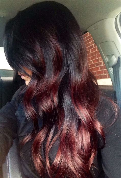 Black And Burgundy Ombre Hair Hair Inspiration Pinterest