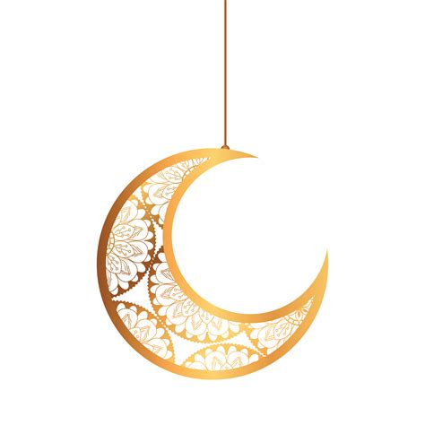 eid celebration ornament on white background, moon hanging 5162229 ...