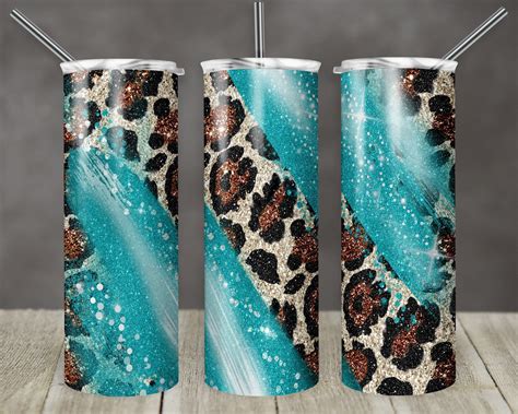 Oz Skinny Tumbler Sublimation Template Stripe Leopard Milky Way