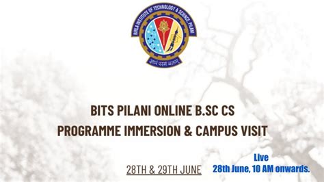 BITS Pilani Online B Sc Computer Science Programme YouTube