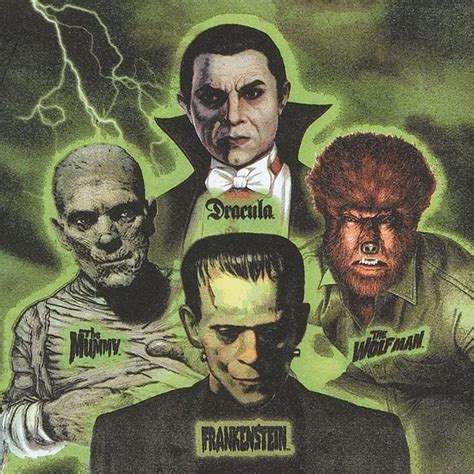 Dracula Frankenstein The Mummy Wolfman Horror Icons Series Art