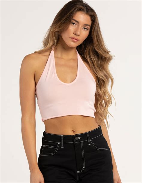 Heart And Hips Womens Halter Crop Tank Top Pink Tillys