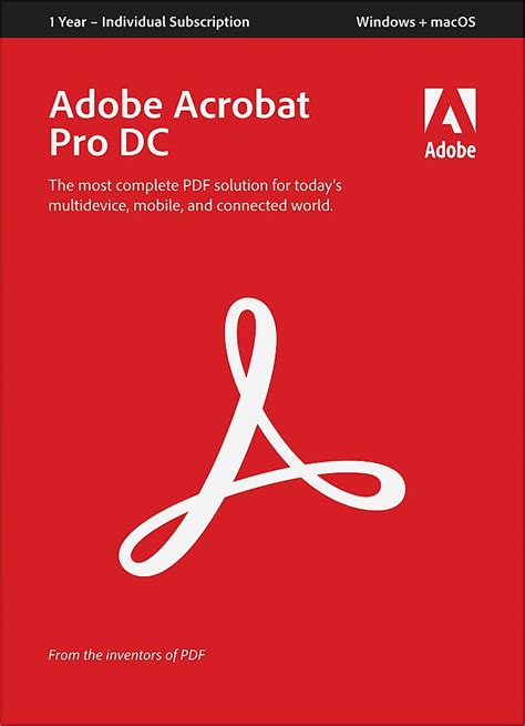 Adobe Acrobat Pro DC 1 Year Subscription Mac Windows ADO951800F177