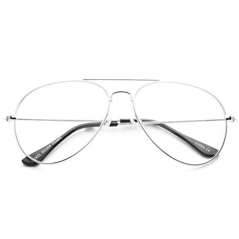 Classic 56mm Clear Aviator Glasses Cosmiceyewear