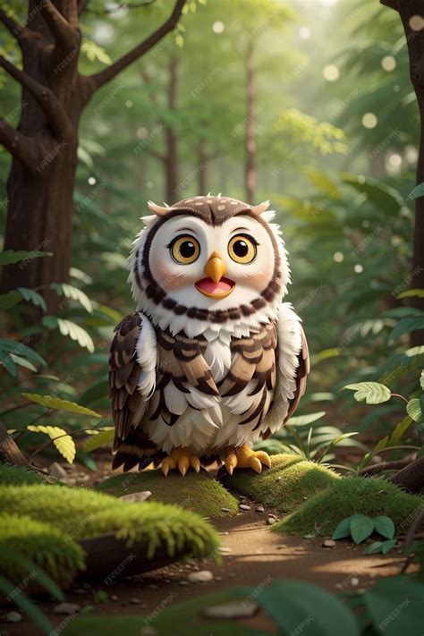 Premium AI Image | owl in the forest with a green background