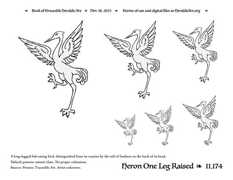 Heron Traceable Heraldic Art