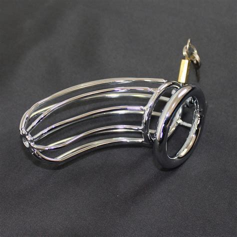 Large Male Cock Cage Silver Chastity Cage Device Delivery Bondage